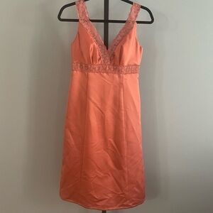 David's Bridal Orange Short Lace Dress Size 4